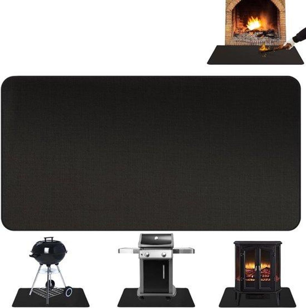 Famanu Grillmat Feuerfeste Unterlage - 64 x 104 cm, hitzebeständig bis 1800 Grad Celsius
