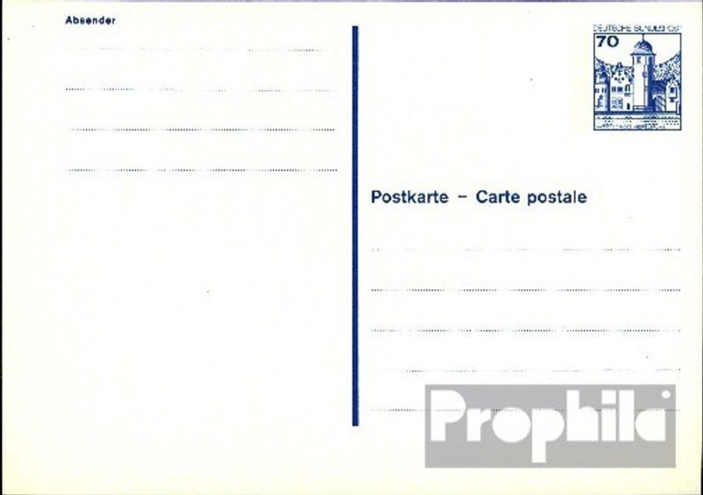 Belege Ganzsachen BRD (BR.Deutschland) 1982 P136II Amtliche Postkarte gefälligkeitsgestempelt Burgen u. Schlösser