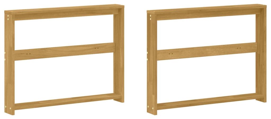 vidaXL Armlehnenmodul 2 stk. Weiß 78,5 x 10 x 61 cm Massivholz Akazie