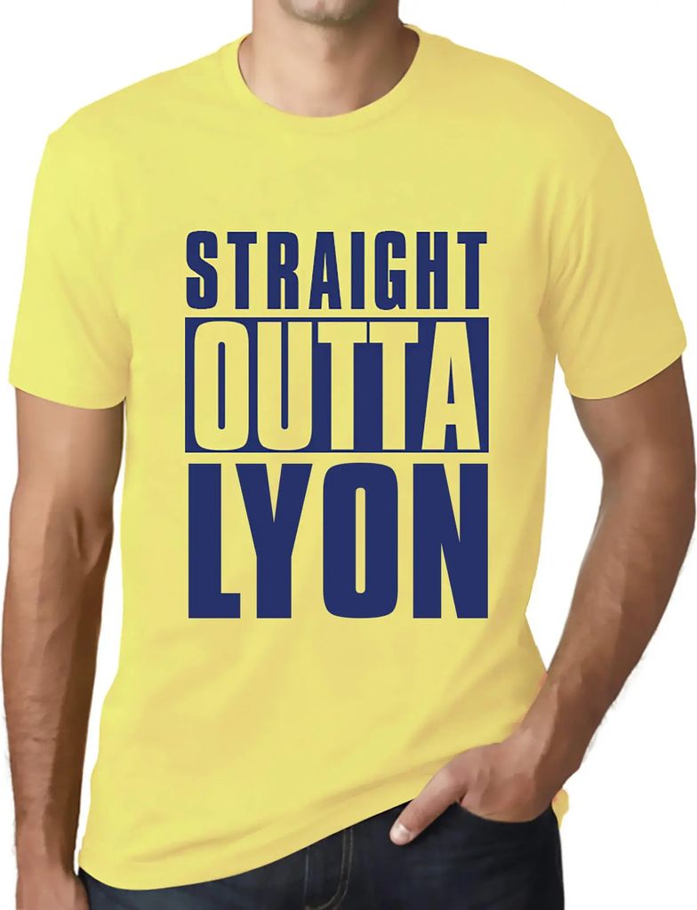 Herren Grafik T-Shirt Straight Outta Lyon Öko-Verantwortlich Vintage Jahrgang Kurzarm Lustige Druck Geburtstag Geschenk Mann