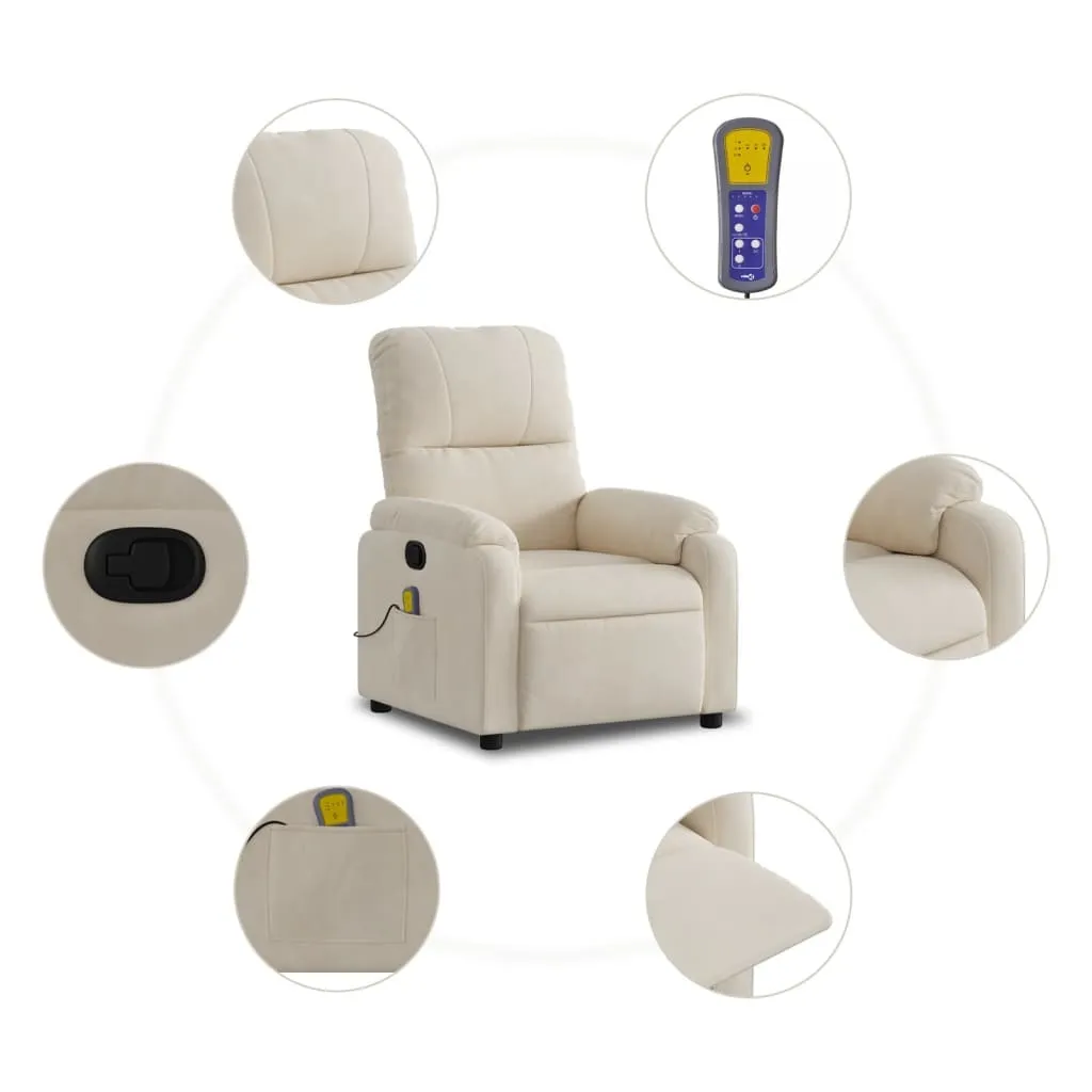 Fauteuil de massage Beige Microfibre - Design ergonomique et relaxant - 6