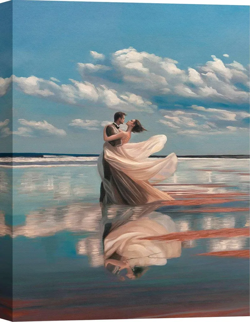 Quadro Amore Pierre Benson: Danza sulle Nuvole Tela 60x40 Autore
