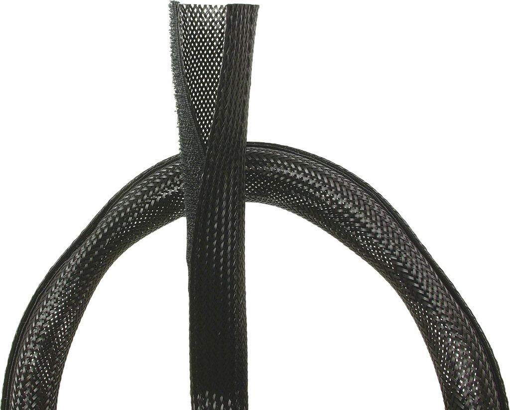 S-Conn Flexibler Kabelkanal mit Klettverschluss, O.D. -32mm 2,00m Schwarz