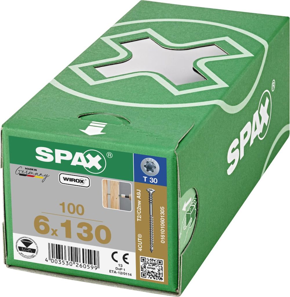 SPAX Vite di regolazione 6,0x130 mm 100 pezzi ( Immagine del prodotto 