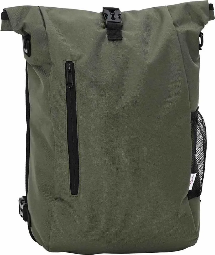 Sacoche latérale pour porte-bagages vélo coloris olive en polyester