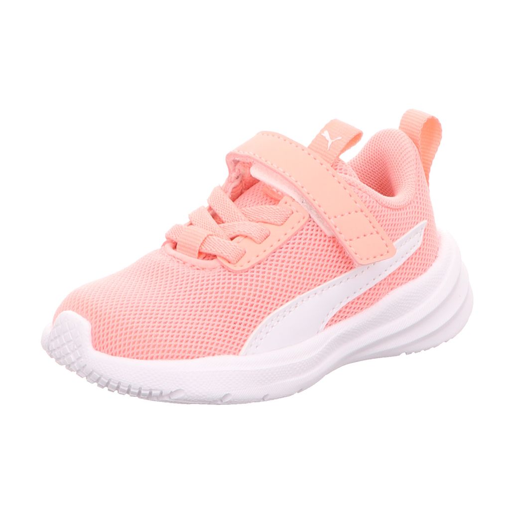 Puma Mädchen-Sneaker-Slipper-Klettschuh Rickie Runner AC+ Inf Rosa-Weiß, Farbe:rot, EU Größe:25