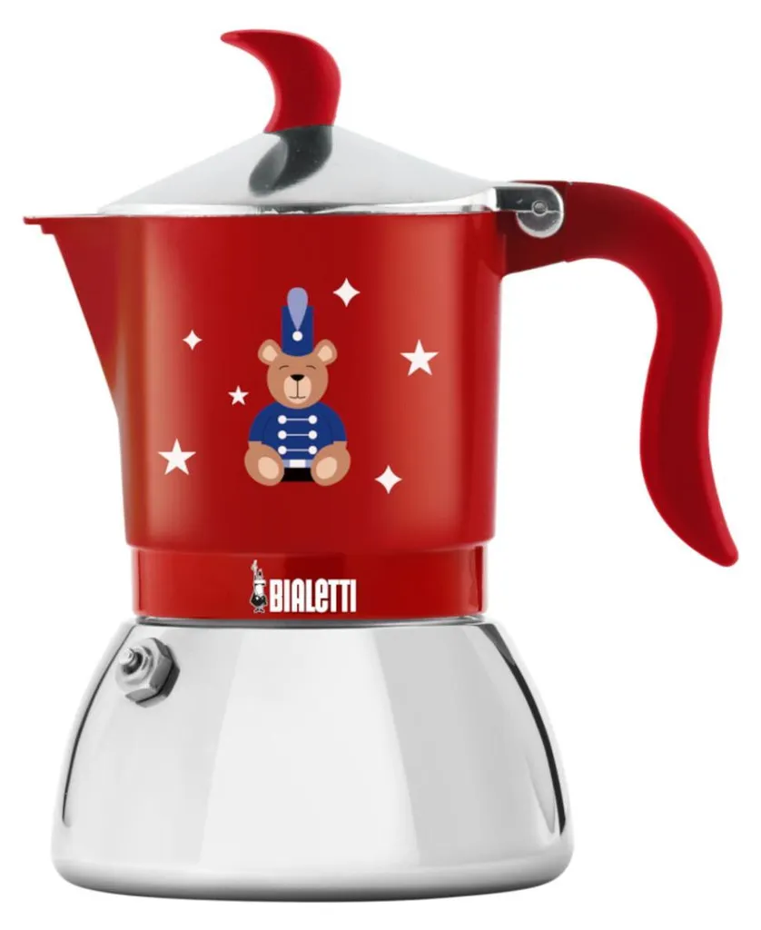 Caffettiera Bialetti 6651 Rosso 4 Tz - Moka per Induzione in Acciaio