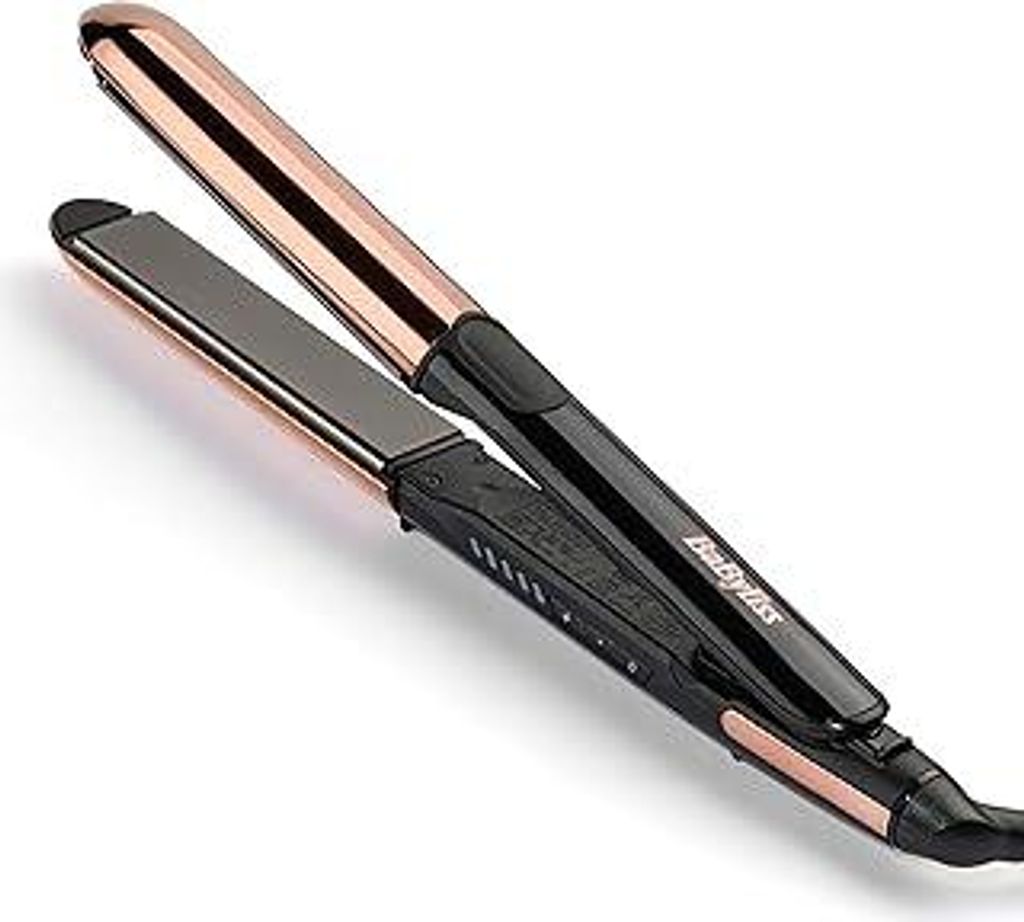BaByliss Straight And Curl Brilliance Glätteisen – Titanplatten, Anti-Frizz Ionen-Technologie, schnelles Aufheizen in 15 Sekunden, Locken und Gl...