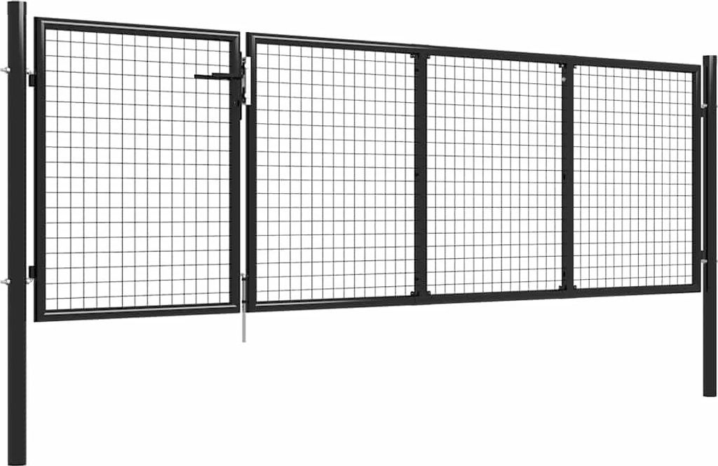 vidaXL Gartentor aus Stahl 350 x 100 cm Anthrazit Produktbild 