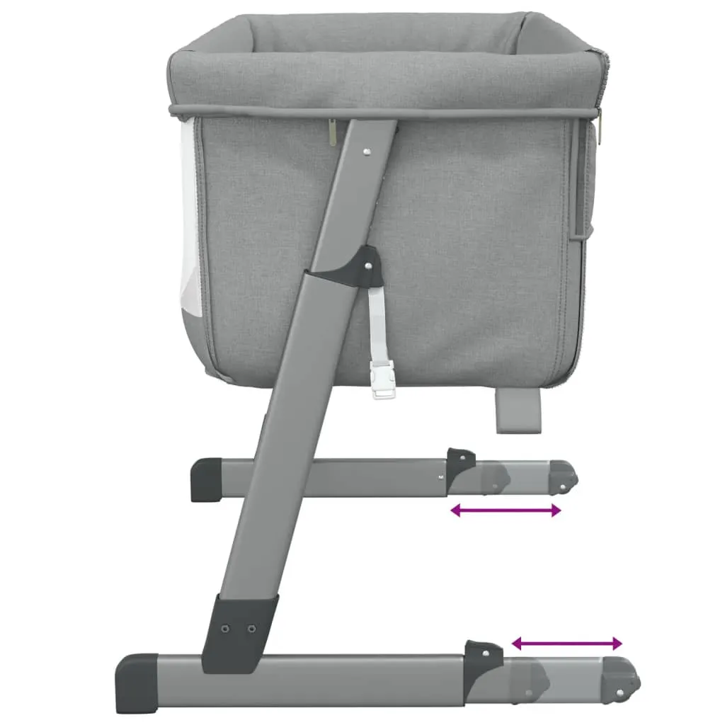 Lit Bébé Complet avec Matelas Confortable Gris Clair en Lin vidaXL - 7