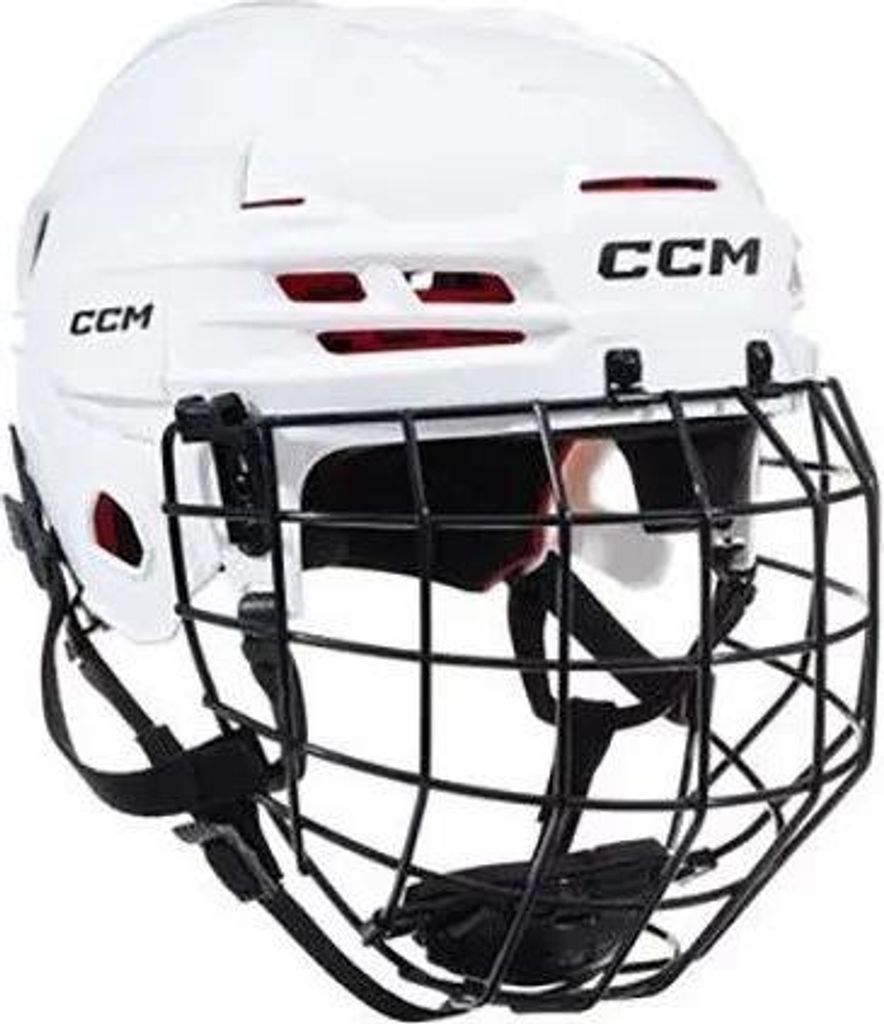 CCM Tacks 70 Helm Combo para jóvenes, color: blanco, talla Imagen del producto 