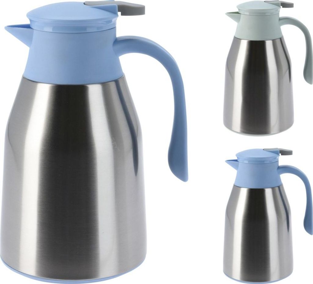 van der Meulen Kaffeekanne Edelstahl 1000ml silber Thermoskanne