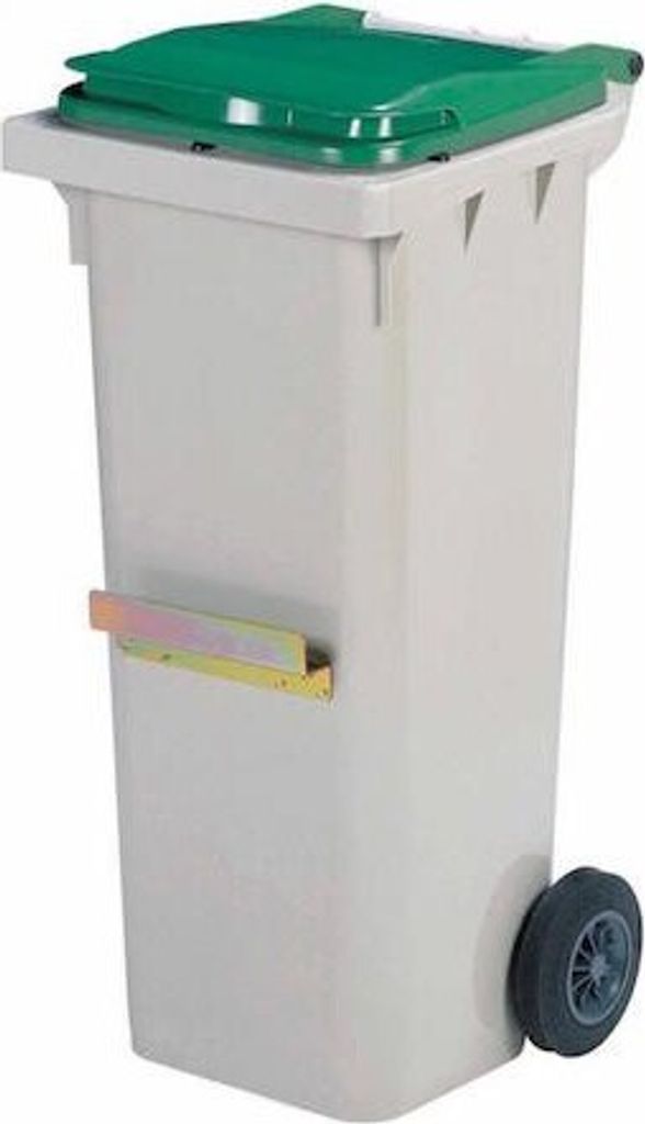 Mülltonne aus Kunststoff aus reinem Polyethylen mit hoher Dichte von Rossignol, Farbe:Grau/Grün, Fassungsvermögen:240L