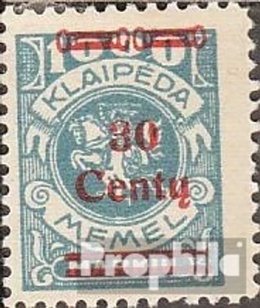 Briefmarken Memelgebiet 1923 Mi 229 mit Falz Aushilfsausgabe