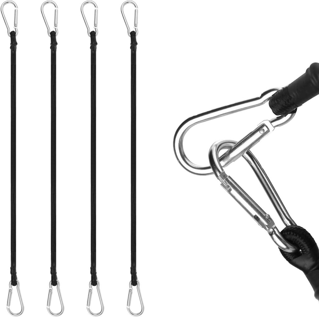 robuste 60 cm lange Gummiseile mit Karabinerhaken, für Planen, Zelte, Gepäck und Motorräder