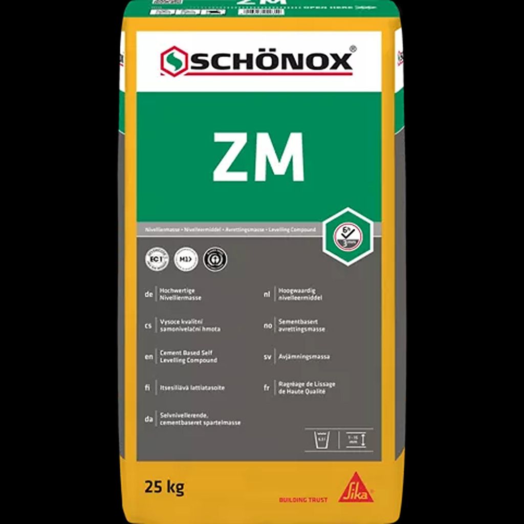 SCHÖNOX ZM selbstverlaufende zementäre Glätt- und Nivelliermasse 25 Kg Sack
