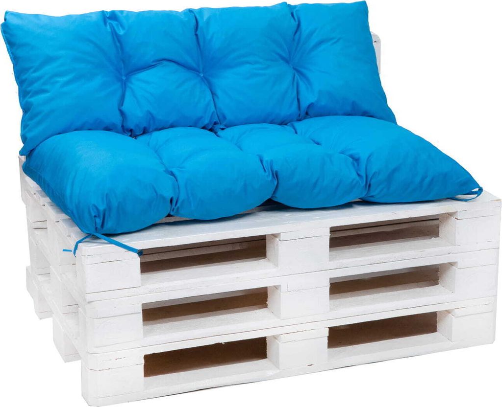 Palettenkissen set|palettenkissen outdoor | Palettenkissen 120x50 sitzkissen + rückenkissen 120x50cm, palettenkissen Blau