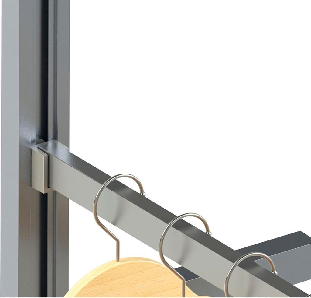 Volpato Kleiderstange Set 1200mm passend zu Stili Regalsystem, Aluminium schwarz eloxiert