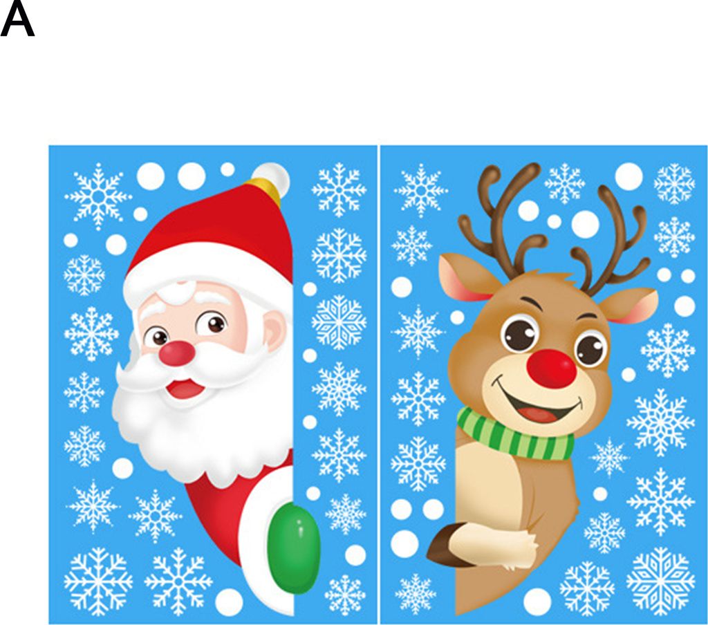 Weihnachtsstil Fensteraufkleber auf auffällige PVC Creative Santa Claus Muster Decals Party Supplies-Stil A