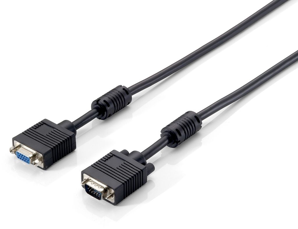 Equip VGA Kabel Verl. HD15 St/Bu 10.00m 1280x 960/60Hz sw Polybeutel