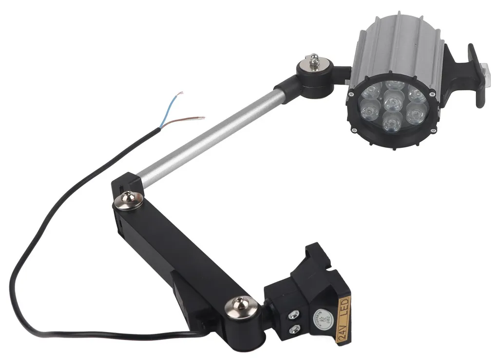 Éclairage LED 24V 7W orientable à bras articulé pour machines CNC et tours