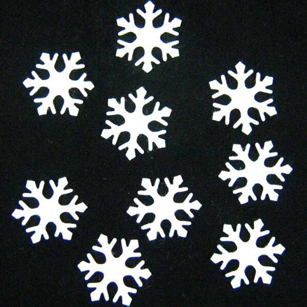 120 Schneeflocken 35mm Eiskristalle Streuteile weiß Stoff Produktbild 