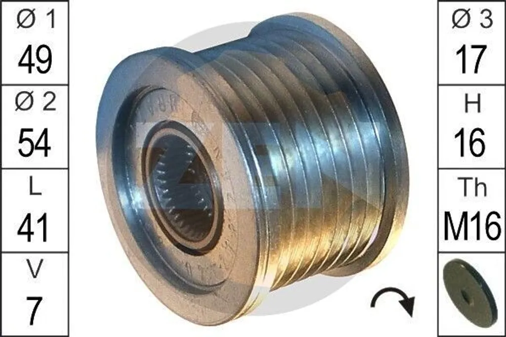Poulie débrayable alternateur ERA ZN5562 pour Renault Laguna et Scenic