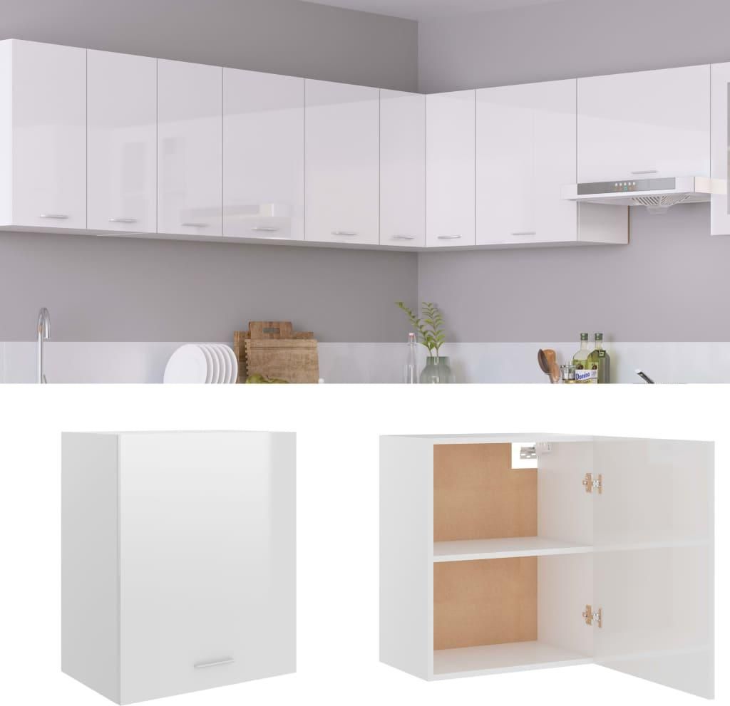 vidaXL Hängeschrank Lyon Hochglanz-Weiß 50x31x60 cm Holzwerkstoff