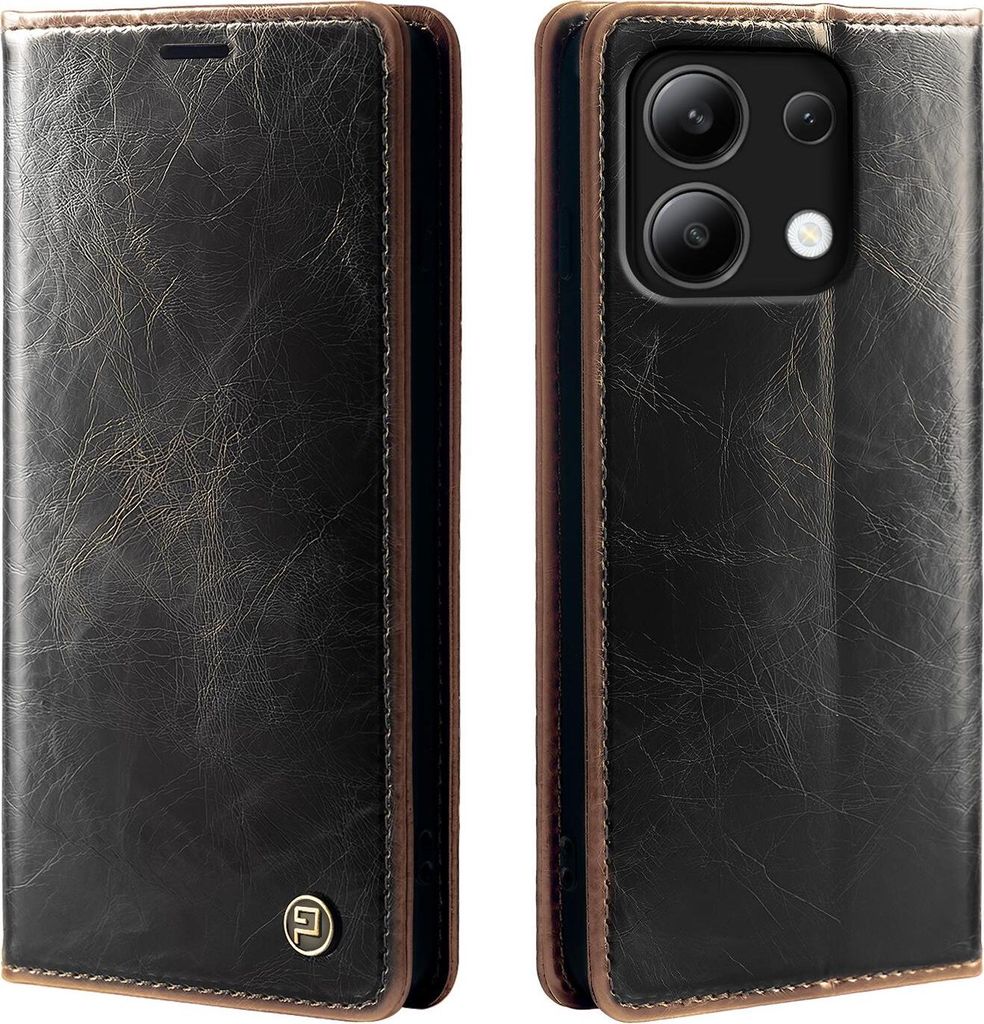 Handyhülle für Xiaomi Redmi Note 13 Pro 5G Kunstleder Flip Cover Hülle RFID Schutz Case Kartenfach Farbe: Dunkelbraun