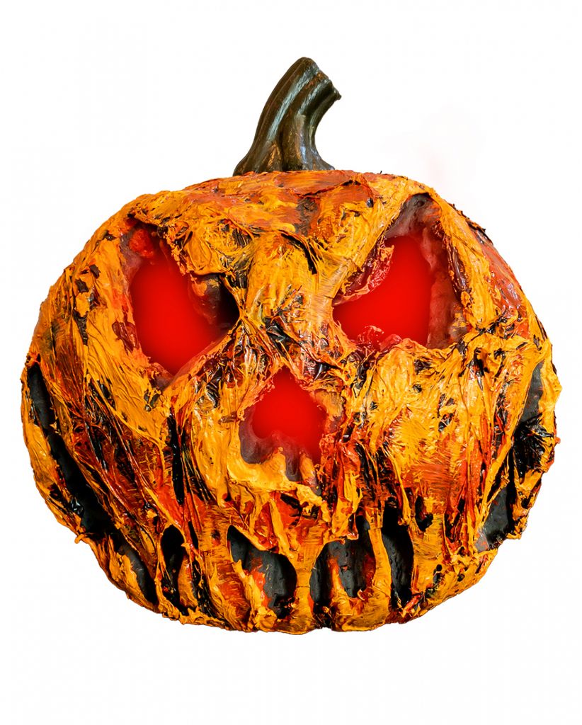 Verdorbener Monster Kürbis mit LED Licht 22 cm für Halloween