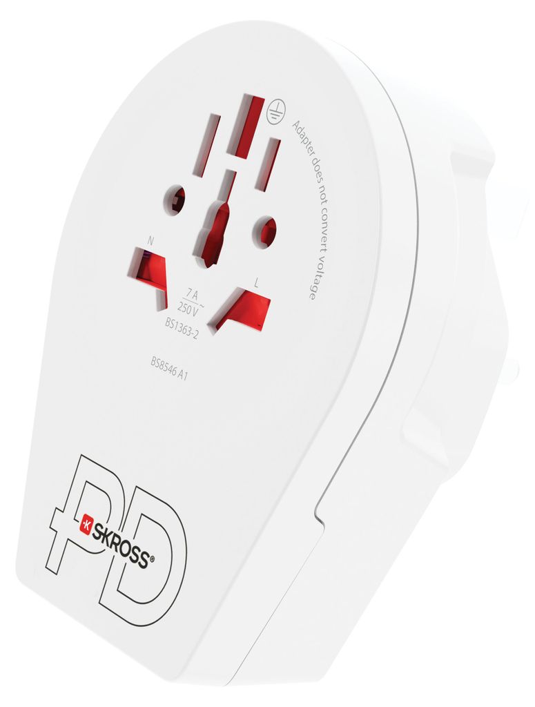 SKROSS 64715 World Adapter - World to UK USB-C™ PD, wit - Productafbeelding 