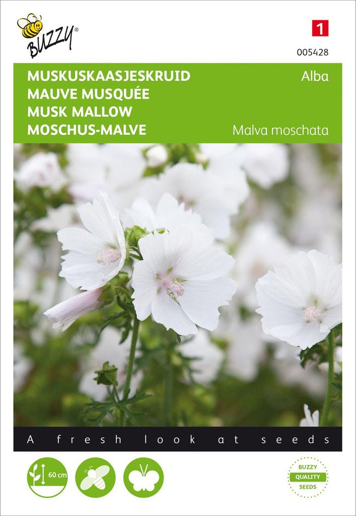 Malvensbloem wit | Malvenszaad van Buzzy Seeds Productafbeelding 