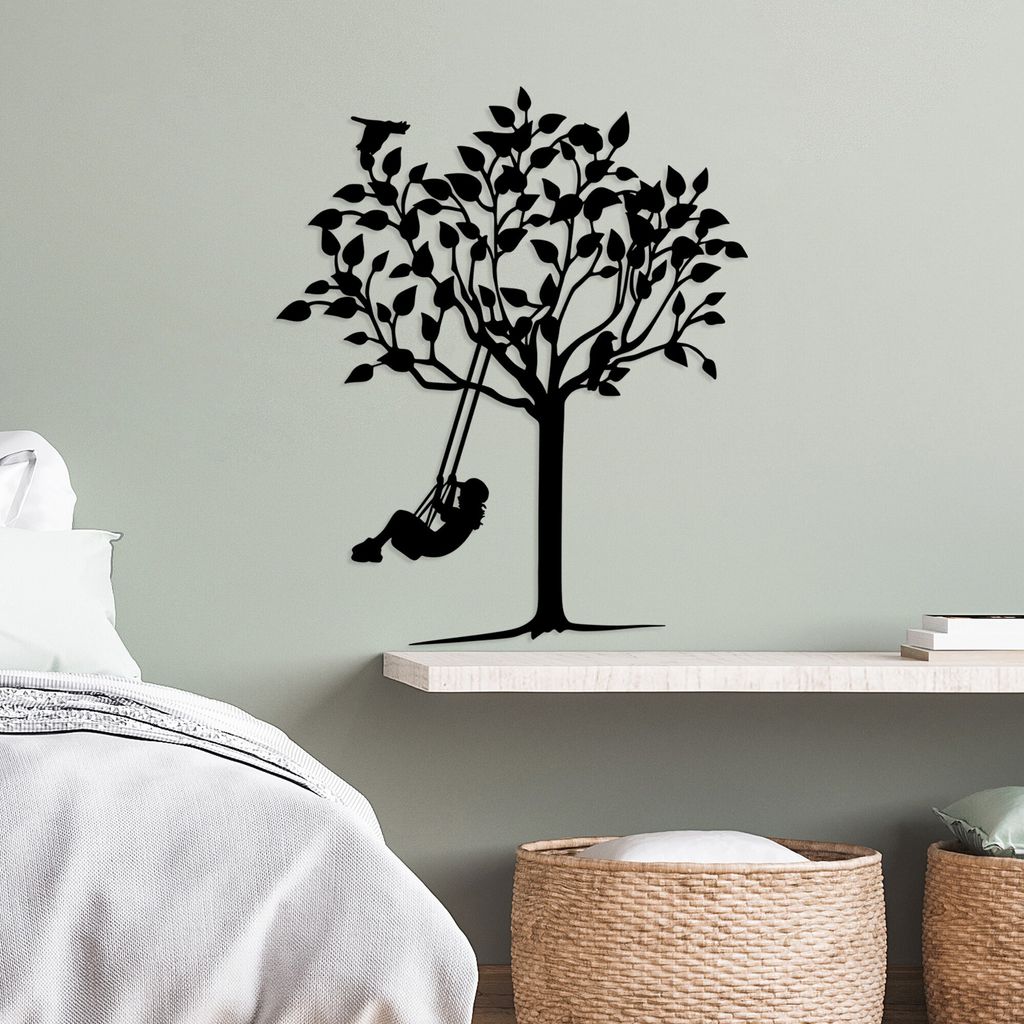 Wallity, Swinging- SKL2596, Schwarz, Sonstige Wohndekorationen, 56 x 70 cm, 100% Metall (Dicke: 1