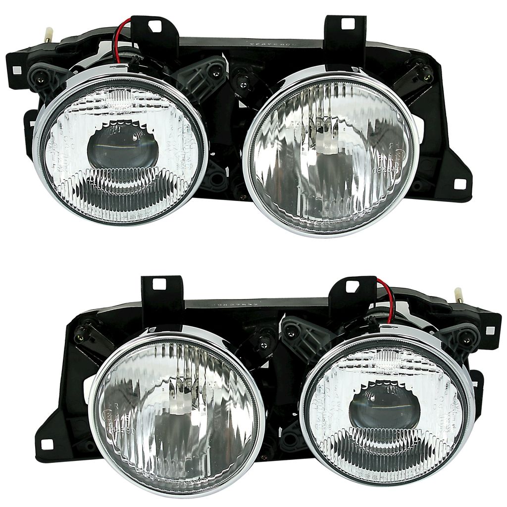 TYC Scheinwerfer Set für 5er BMW E34 Halogen Linse nur manuelle LWR