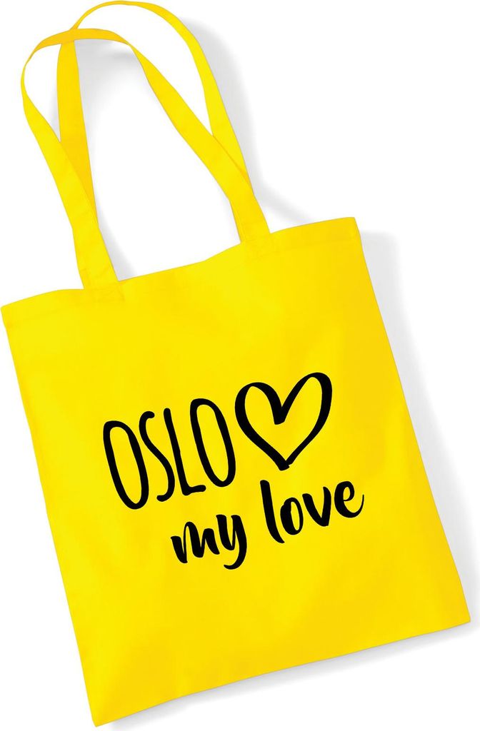 Huuraa Jutebeutel Oslo my love 10 Liter Yellow Baumwolle Tasche Geschenkidee