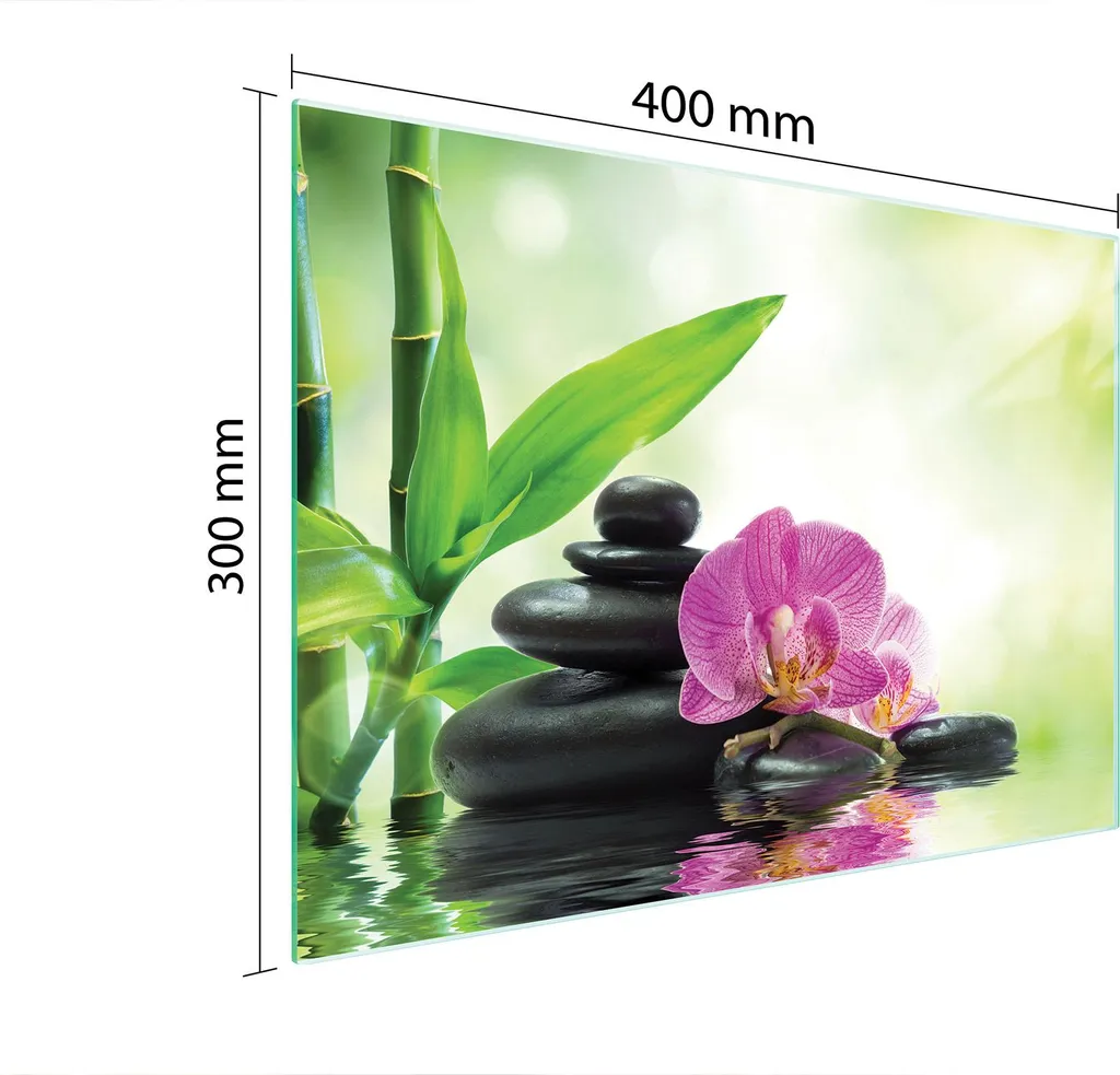 Tagliere Vetro 40x30 Coprifornelli Induzione Orchidea Decorativo - 2