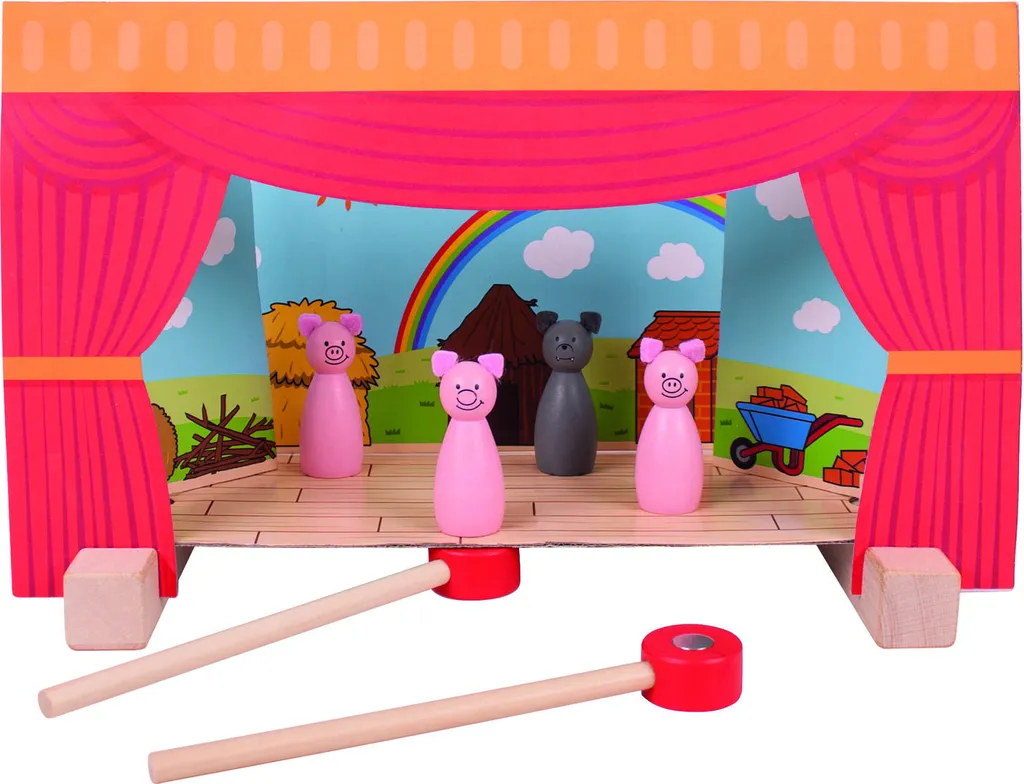 Théâtre magnétique en bois BigJigs jouet d'imitation marionnettes