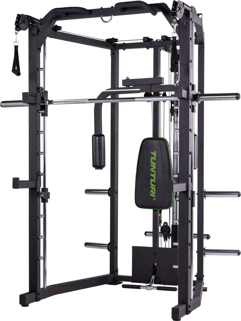 Tunturi Full Smith Machine SM80, Kraftstation Multigym, mit Flaschenzug, Klimmzugstange, Butterfly