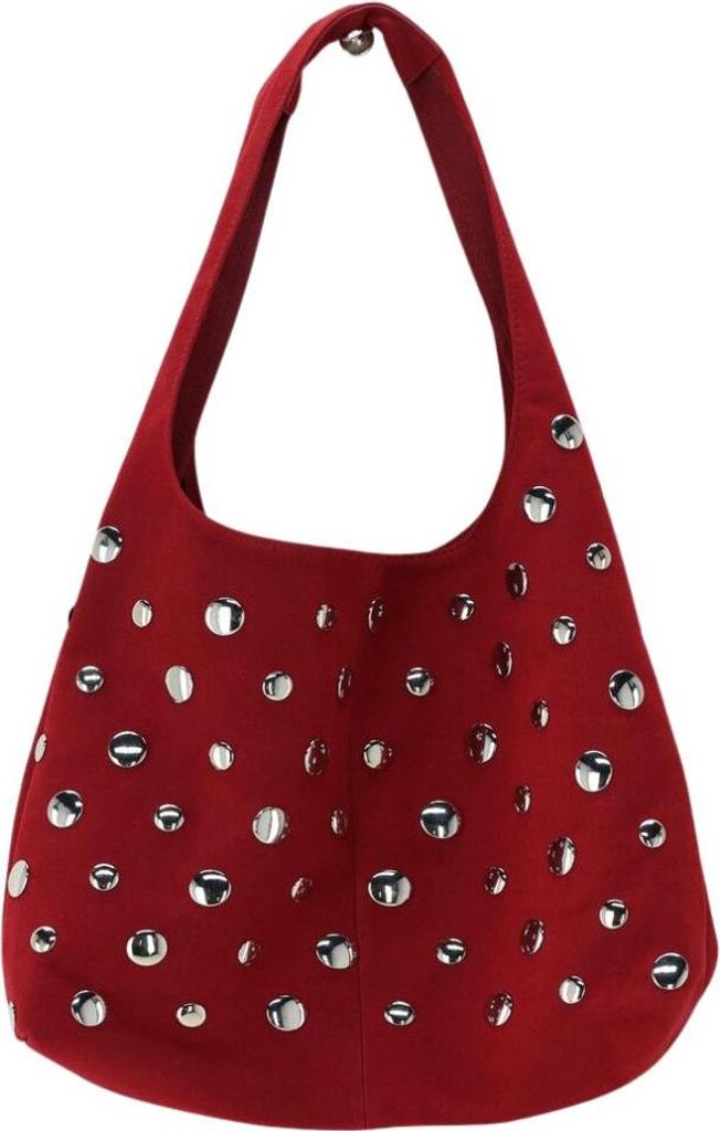 My Jewellery Shoulder bag big studs burgundy Dark Red .