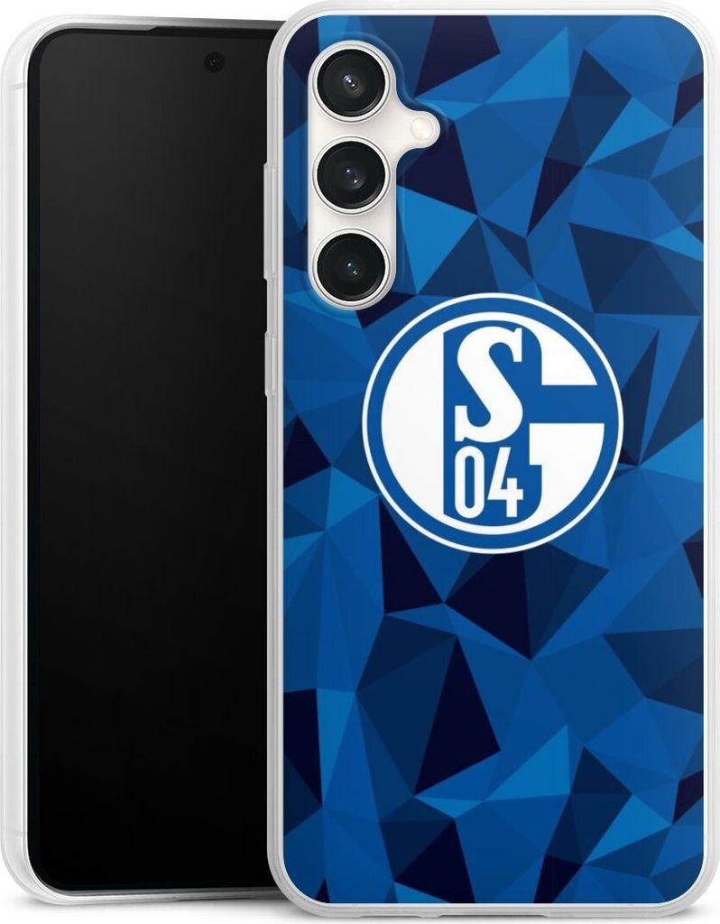 DeinDesign Slim Hülle für Samsung Galaxy S23 FE Silikon Case Ultra Dünn Handyhülle Camouflage FC Schalke 04 Muster