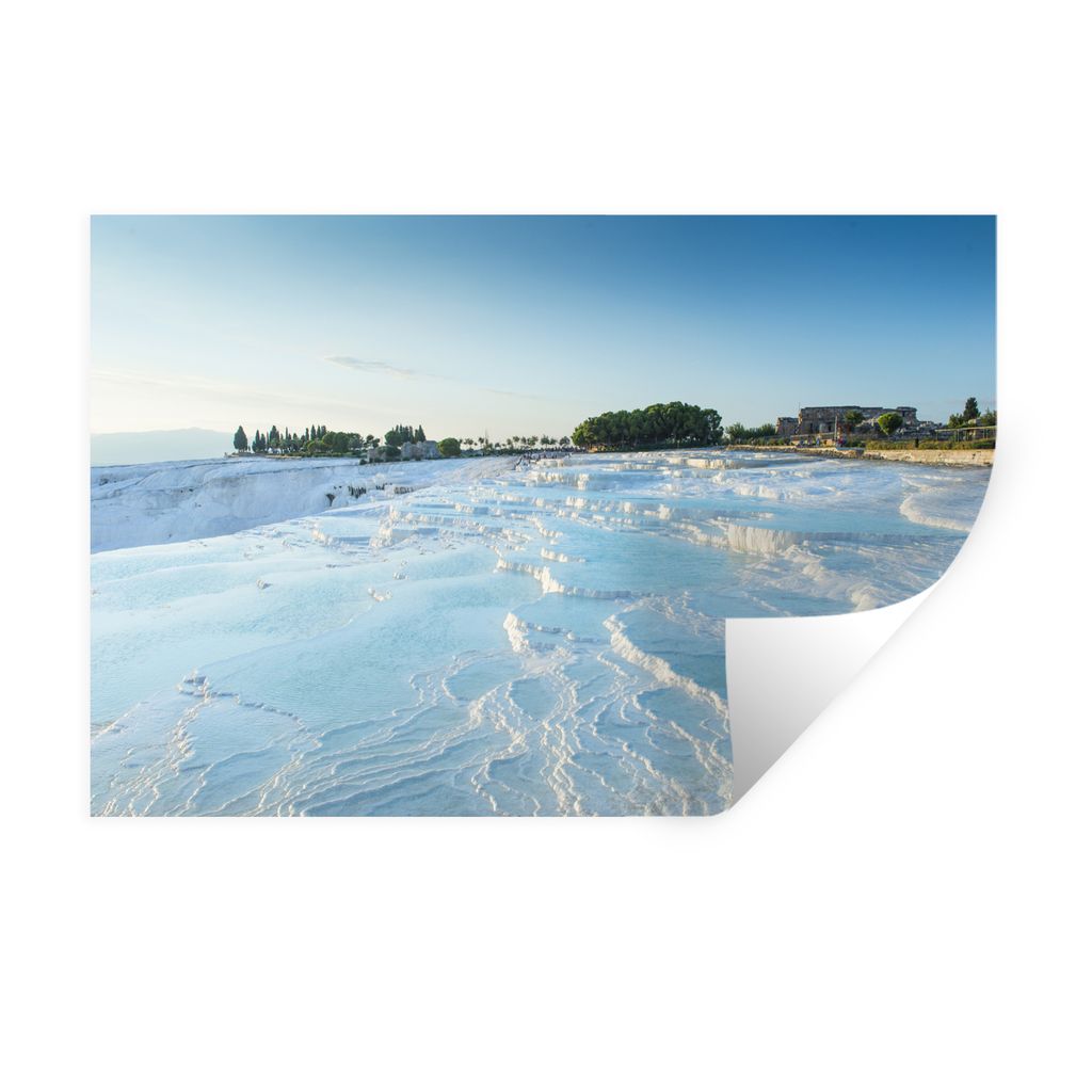 MuchoWow Wandtattoo Wandsticker Wandaufkleber Klarer blauer Himmel über Pamukkale in der Türkei 60x40 cm Selbstklebend und Repositionierbar - W...