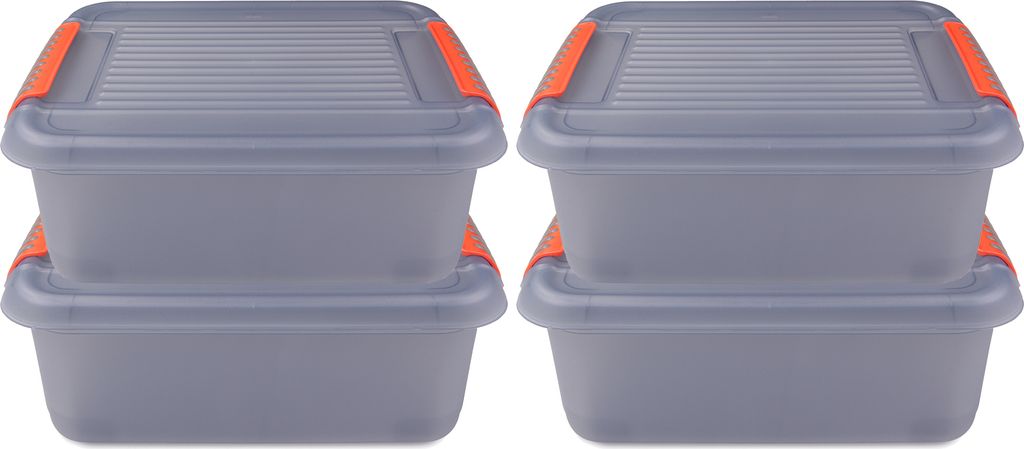 ONDIS24 4x Aufbewahrungsbox K-Latch S 14L grau