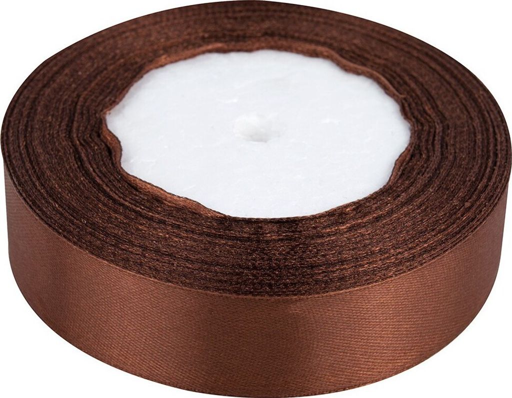 Dekolo Satin Schleife Hochzeit Satinband Geschenkband Schleifenband Geburtstag Deko 25mm x 32m Rolle Braun
