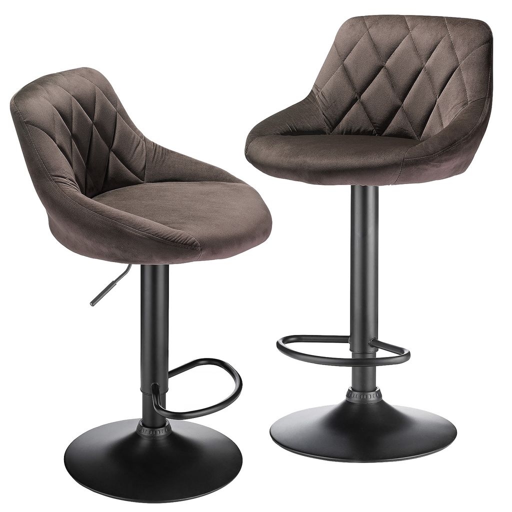 2er Set Barhocker aus Samt Bistrohocker drehbar Produktbild 