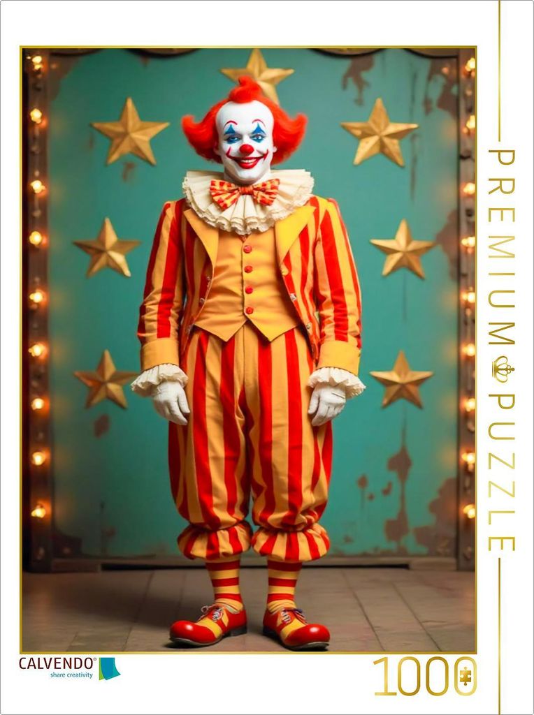 CALVENDO Puzzle Der Clown mit buntem Kostüm | 1000 Teile Lege-Größe 64x48cm Foto-Puzzle für glückliche Stunden