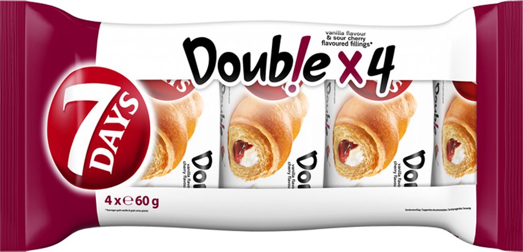7Days croissant z nadzieniem waniliowym i wiśniowym 240g Zdjęcie produktu 