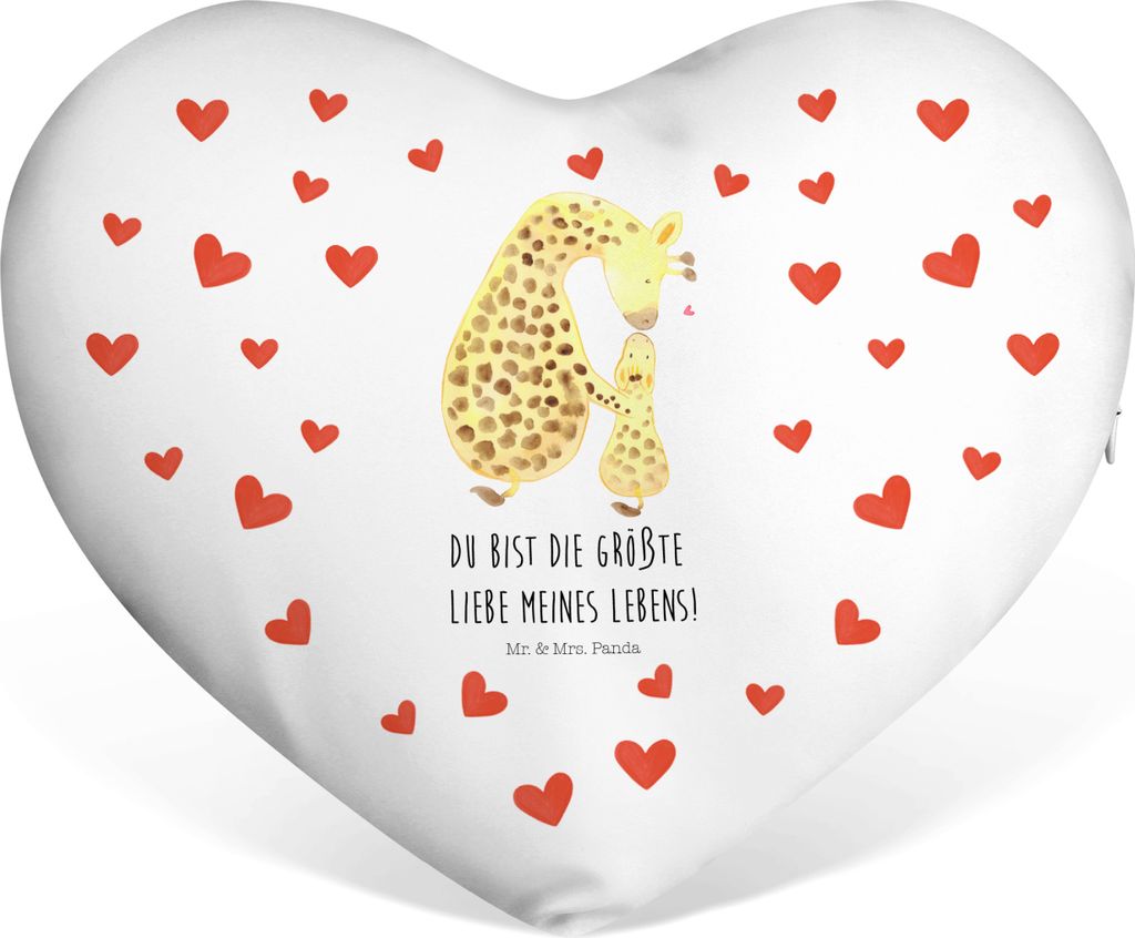 Mr. & Mrs. Panda Dekokissen Giraffe Kind - Weiß - Geschenk, Lieblingsmensch, dekoartikel, Liebeskissen, Mutter, Sofakissen, Tochter, Geschenkkisse...