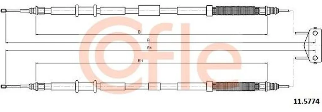 Câble de frein COFLE robuste compatible OE 13255756 Opel Corsa D/E