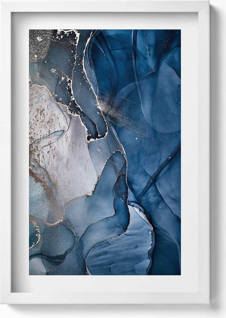 Abstrakte Textur– Wandbild mit Rahmen – Gerahmtes Bild – Wanddekoration – 40x60 cm – Weiß