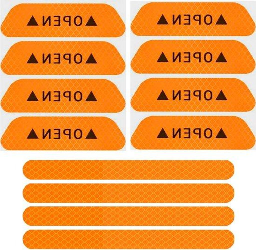 Reflektierende Autosticker 12teilig Orange Sicherheitswarnung